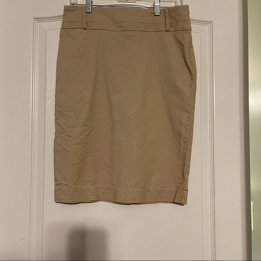 Khaki pencil skirt